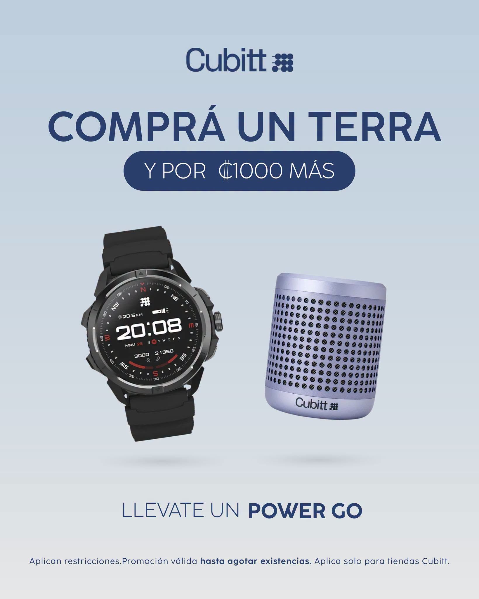 Cubitt Terra + Power Go ¡Comprá un Terra y por ₡1.000 más llevate un Power Go!